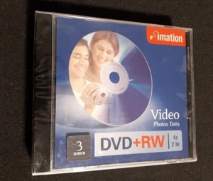 Imation DVD + RW Video, Photos, Data 3 Discs 4x 2 Hours New sealed - Picture 1 of 2