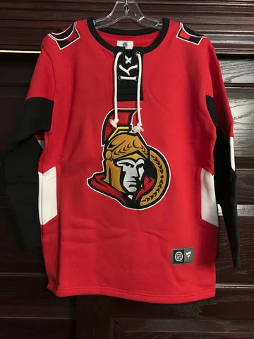 Men's Red Ottawa Senators NHL Lace Up Pullover Sweater Jersey-Med, Lrg, XL Cover