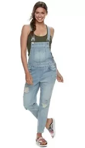 Destructed Overalls Juniors Almost Famous (Juniors 9) NWT - Light Wash - Picture 1 of 1