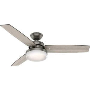 (1)-Hunter Sentinel 52" Brushed Slate Ceiling Fan with Light Kit & Remote. 59211 - Picture 1 of 1