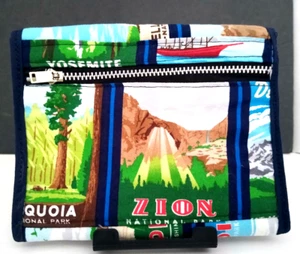 Yellowstone Zion Grand Canyon Olympic Yosemite Geldbörse Etui Tuch Handarbeit - Bild 1 von 12