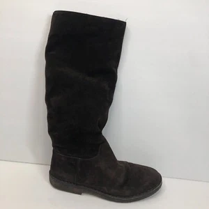 Vince Womens Tall Boots Brown Suede 7.5 M Faux Fur Lining Rubber Gum Sole Italy - Bild 1 von 10