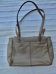 Stone Mountain Vinyl Purse / Shoulder Bag - Taupe - Used Condition w Key Fob - Picture 1 of 3