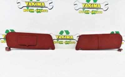 1992-1996 Ford F150 F250 F350 Bronco Sun Visor Pair Driver Passenger OEM RED  - Image 1 of 4