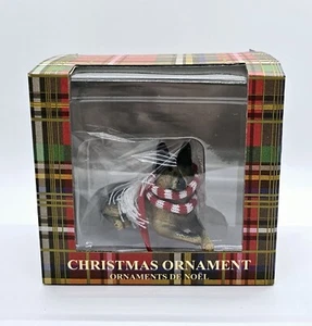 BRAND NEW Sandicast German Shepherd Dog Christmas Ornament w/ Red & White Scarf - Picture 1 of 4