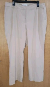 Talbots Women's Heritage Dress Pants Beige Wide Leg Elastic Waist Sz 18W EUC - Picture 1 of 10