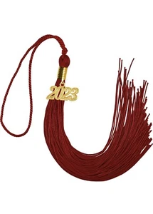 Borla roja de graduación de jardín de infantes y preescolar con gota de fecha dorada - Imagen 1 de 5