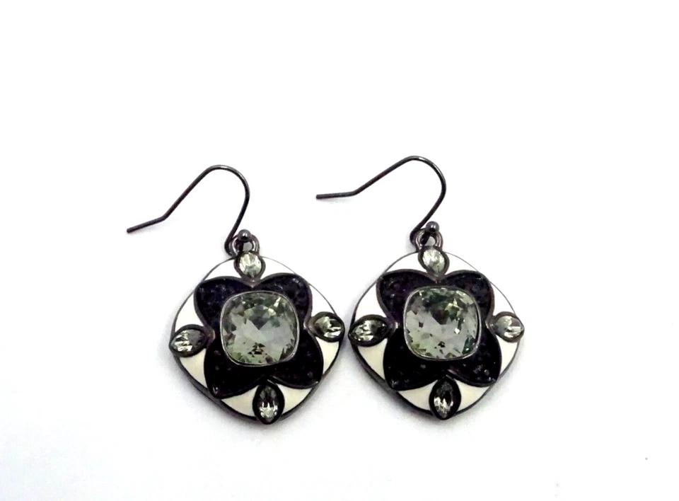 GUESS Damen Ohrhänger Metall schwarz UBE91001 funkelnde Kristalle Trendig Chic - Bild 1 von 4