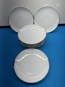 Vintage Winterling Roslau Bavaria China Salatteller (9) Silberrand 7,5" - Bild 1 von 7