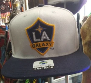 LA Galaxy Snapback Hat by Adidas RETRO COLORS FOOTBALL WHITE BLUE YELLOW - Picture 1 of 2