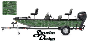 Gray Green Abstract Cracked Surface Fish Bass Boat Black Decal Wrap USA Vinyl - Picture 1 of 1