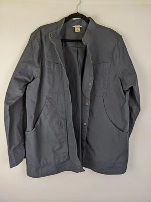 Duluth Trading Co Cotton Light Jacket Button Up Shirt Mens Size XL Navy Blue - Image 1 of 4