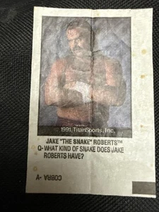 1991 WWF JAKE THE SNAKE ROBERTS Titan Sports Sour Blast Chewing Gum Insert - Picture 1 of 11