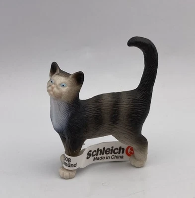Schleich Standing GREY ABBY CAT Doméstico 13122 Figura Gatito Retirado 1997 Foto 1 de 3
