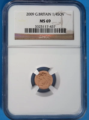 2009 Great Britain  1/4 Gold Sovereign NGC MS 69 - Image 1 of 4