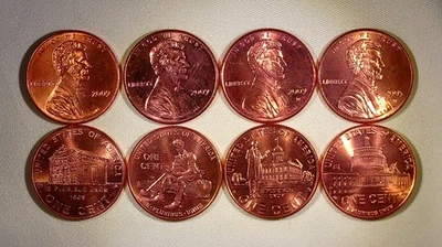 Bargain Bin • 2009 Bicentennial Penny Set • All 8 Coins • P&D • Some Have Spots - Image 1 of 4