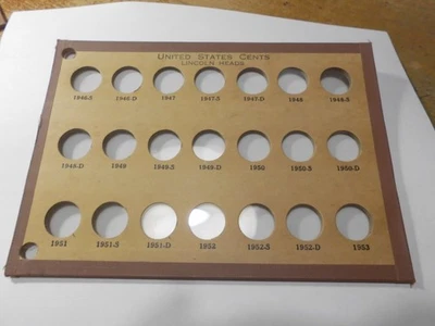 Página de álbum de monedas Nat'l vintage centavos Lincoln 1946 - 1953 - No.377F - Wayte Raymond Foto 1 de 2