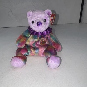 Ty Beanie Babys Februar Geburtstag Bär (2001 nicht mehr produziert) #4389 mit Etikett Cover - Bild 1 von 5