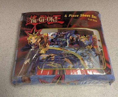 VTG 1996 New Sealed Yu-Gi-Oh Full Size Bed Sheet 4 Piece Set - Image 1 of 3