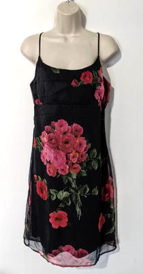 City Triangles Women's Babydoll Slip Dress Sz 13 Roses 100% Polyester Zip Up Y2K - Image 1 of 4