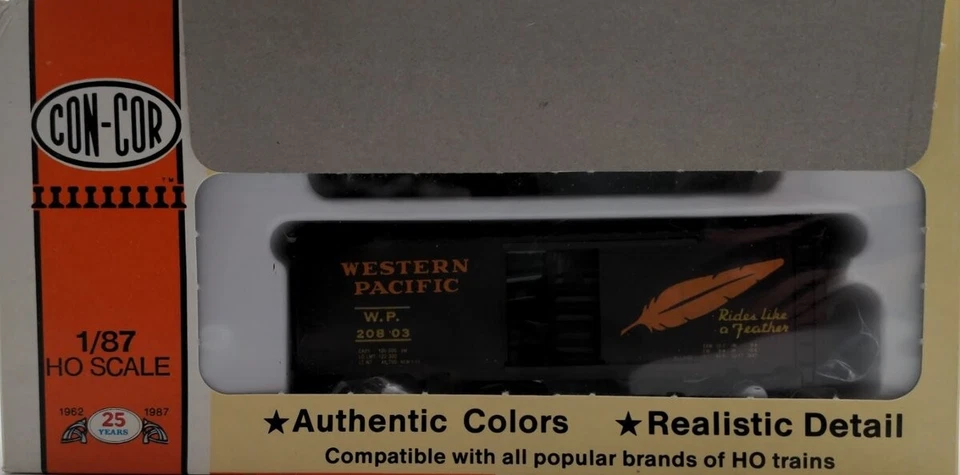Con-Cor 0001-009418 HO 40' PS-1 Western Pacific Railroad Boxcar Kit - Image 1 of 1