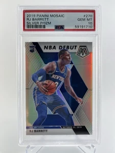 RJ Barrett RC 2019 Panini Mosaic #270 Silver Prizm Parallel PSA 10 Knicks - Picture 1 of 2