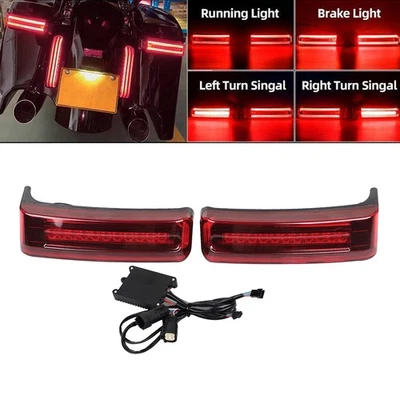 Red LED Saddlebag Turn Signal Light For Harley Electra Road Glide Ultra Limited Foto 1 de 4