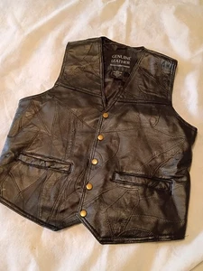 Navarra Lederweste Herren Größe M Biker Druckknopf 2 Taschen - Bild 1 von 9