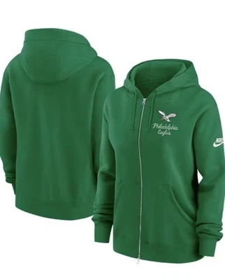Philadelphia Eagles Hoodie Womens 2XL Green NFL Football Nike Full Zip Fleece - Image 1 of 4