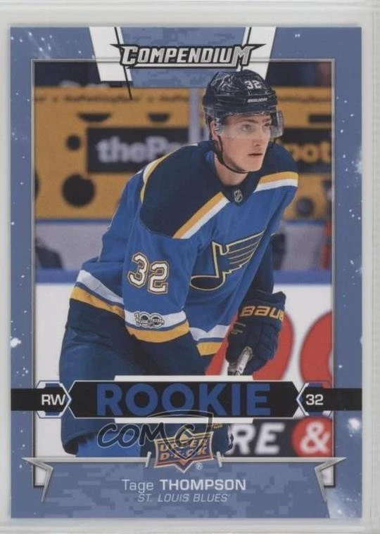 2017-18 Upper Deck Compendium Rookies Blue Tage Thompson #856 Rookie RC - Image 1 of 2