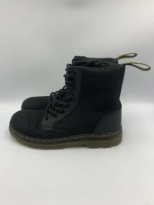 Dr Martens Combs J 尺码 3 儿童黑色帆布高帮战斗靴拉链 — 第 1/4 张图片
