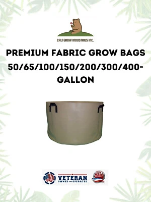 Cali Grow - 50/65/100/150/200/300/400 Gallon Grow Bags, Fabric Pot, Tan, NEW - Image 1 of 4