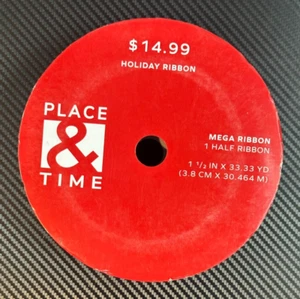 Place & Time 1.5 In X 33.33 Yd Chistmas Red Sparkle Wired Edge Ribbon - Picture 1 of 6