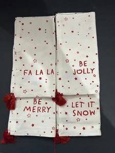 ED Ellen Degeneres Dinner Napkins Set 4 Christmas Assorted 19"×19" COTTON NEW - Picture 1 of 3