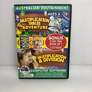 Multiplication Tables Adventure / Multiplication & Division PC CDROM Maths Game 