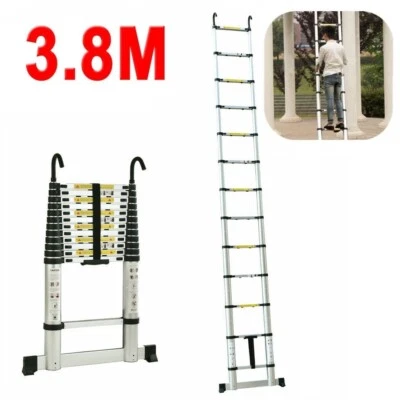 Alu Teleskopleiter Stehleiter Anlegeleiter Klappleiter Multifunktionsleiter 3.8M - Bild 1 von 4