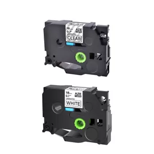 2PK Compatible with Brother Black on Clear/White Label Tape TZ141 241 3/4" - Picture 1 of 12