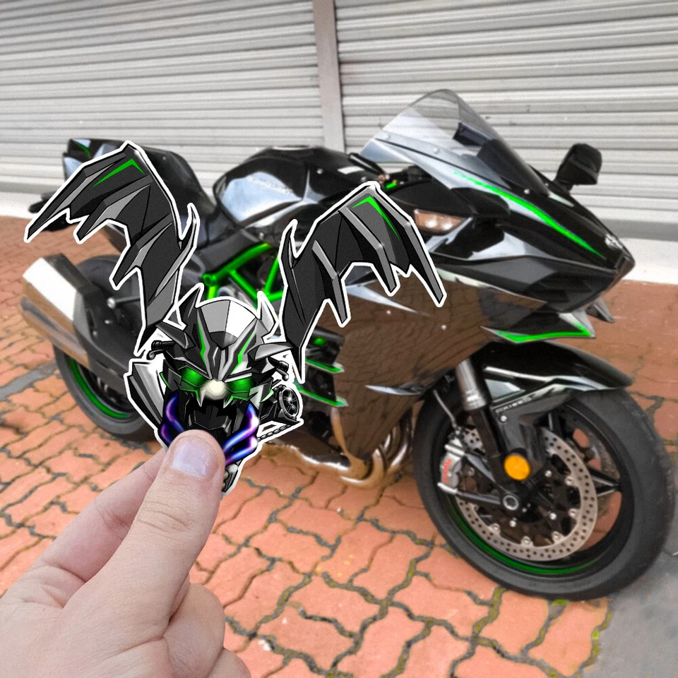 Pegatinas Kawasaki Ninja H2R - Juego de 3 calcomanías KissCut para motocicleta Foto 1 de 1