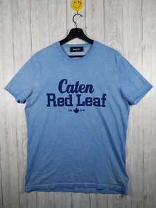 Dsquared2 Caten Red Leaf Slim Fit Large Spell Out Blue T-Shirt XL Extra Large - Picture 1 of 13