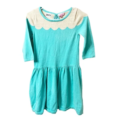 Vestido Suéter Lilly Pulitzer Niñas Verde Azulado Dorado XL Tejido Plisado Invierno Vacaciones Foto 1 de 4