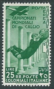 1934 EMISSIONI GENERALI POSTA AEREA MONDIALI DI CALCIO 25 LIRE MH * - I41-7 - Foto 1 di 1