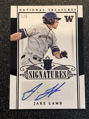 JAKE LAMB 2015 帕尼尼国家宝库多运动签名亲笔签名系列 # 2/5 — 第 1/3 张图片