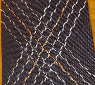 1950s 1960s ~ VINTAGE SKINNY TIE ~ DARK GRAY w/ METALLIC EMBROIDERED ~ 54" - Image 1 of 4