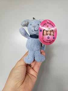 Bang on the Door Animal Plush Keyring Dog Puppy 2000 Funky Friends Blue - Picture 1 of 5