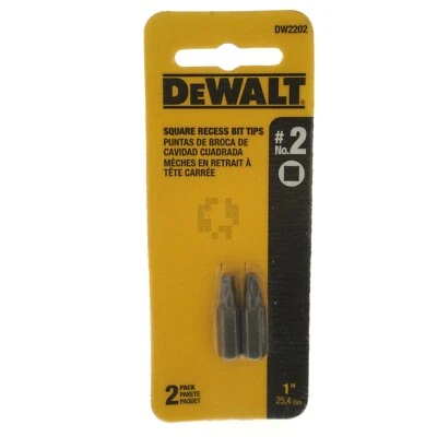 DeWALT DW2202 SQ2 / #2 Square Recess Bit Tips, 1" Length, 2-Pack - Image 1 of 4