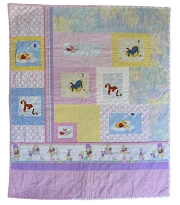 Winnie The Pooh Baby Quilt Disney Baby Sleeping Piglet Tigger Eeyore  38" x 45" - Picture 1 of 18