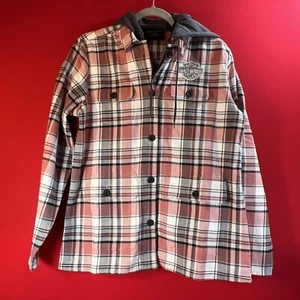 Small Harley-Davidson® Women's Pink Plaid Onwards Shirt Jacket 96428-23VW - Picture 1 of 6
