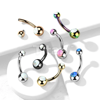 Joyería redonda de ópalo ombligo Foto 1 de 3