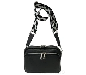 Kuriertasche/Handtasche aus echtem Leder aus italienischem Echtleder - schwarz - Bild 1 von 4