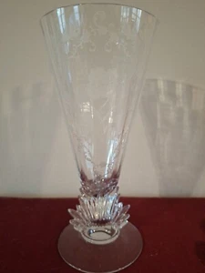 Fostoria Shirley Etched Glass Vase Flame Base Vintage - Picture 1 of 14